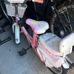 キッズ三輪車　自転車　プリンセス　女の子　補助輪付きの画像
