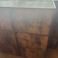 ニトリ(NITORI) カラーボックス Nカラボ 3段扉付き　5セットの画像