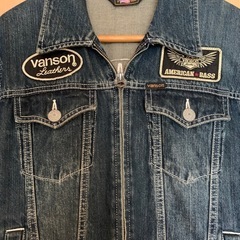 VANSON
デニムオールインワン つなぎ ユーズド加工 フライングスカルの画像