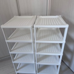 シューズラック　靴棚　白　の画像