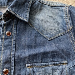 100円　デニムシャツ　アイロン不要綿100%の画像