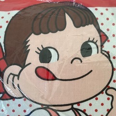 未開封　不二家　ぺこちゃん　クッション　中綿入り　コレクション　レッド　ドットの画像