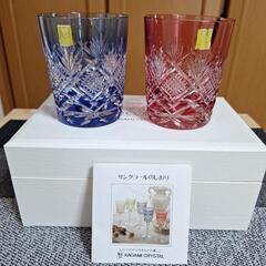 【新品】江戸切子 ガガミクリスタル 木箱付き ペアグラスの画像