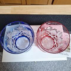 【新品】江戸切子 ガガミクリスタル 木箱付き ペアグラスの画像