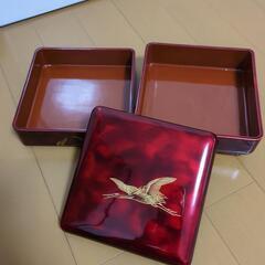 【美品】重箱　二段　鶴　お正月の画像