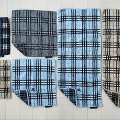 BURBERRY LONDON タオル 10枚セット バーバリーロンドン バスタオル フェイスタオル ハンドタオル タオルハンカチ チェック ベージュ グレー ブルー ネイビーの画像