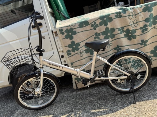 ①使用1回 20インチ 6段変速スピード & オートライト 折り畳み自転車 折りたたみ 折畳み