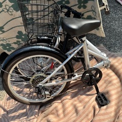 ①使用1回 20インチ 6段変速スピード & オートライト 折り畳み自転車 折りたたみ 折畳みの画像