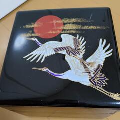 重箱　三段　鶴　レトロ　お正月　物入れの画像