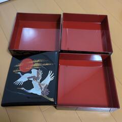 重箱　三段　鶴　レトロ　お正月　物入れの画像
