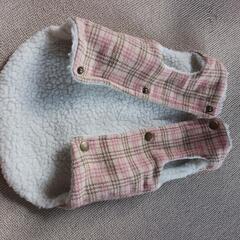 お値下げ💴⤵ペット用品/犬服/ピンク系チェック柄/Lサイズの画像