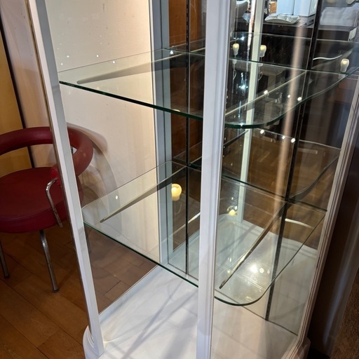 引き取り限定 3枚ガラス板 ショーケース インテリア 店舗什器 雑貨