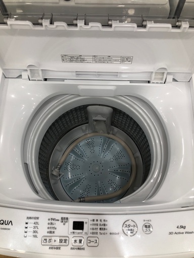 【1年間動作保証付き】AQUA  洗濯機4.5kg 2022年製