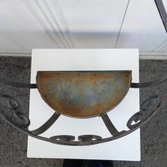 アイアン　鉄製ハンギングハ－フバスケットの画像