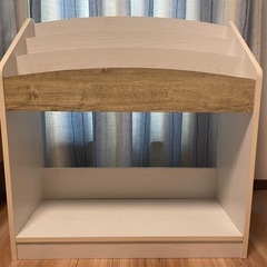 絵本ラック　ウッドホワイト／ナチュラル　絵本棚　子供用の画像