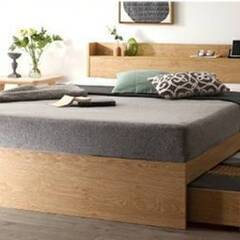 シングル・Newデザイン2杯収納コンセント付きベッド・ノルディックオーク 8-6 フレームのみ【アウトレット品】シングル・Newデザイン2杯収納