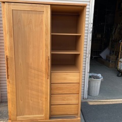 ドレッサー マルヨシ民芸家具 天然木 洋服タンス 中古品 ワードローブ クローゼット キャビネット ラック の画像
