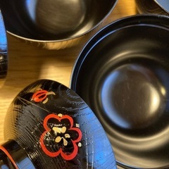 お椀5客&小皿5枚セット+取っ手付きお盆の画像