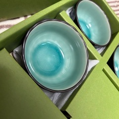 ヒスイ盆付小付揃 永祥窑の画像