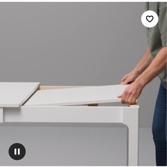 IKEA イケア　伸縮式ダイニングテーブル　エーケダーレン　ホワイトの画像
