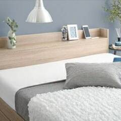 セミダブル・Newデザイン2杯収納コンセント付きベッド・シナモングレージュ・8-5の画像