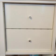 IKEAカラックス　ホワイト　引出し2段×2、扉2、ボックス1つ付き 楽天市場】IKEA イケア インサート 引き出し2段 ホワイト 白