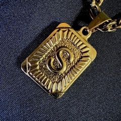 N32*《ステンレス》*イニシャルS.ゴールドネックレスの画像