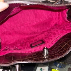 FURLA🎀 クロコ型押し🐊 ハンドバッグ ダークブラウン🤎 バッグ フルラ ブランドバッグ の画像