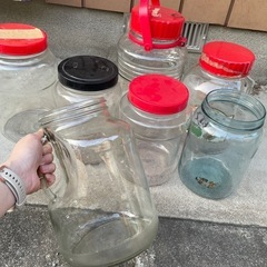 梅酒 梅干し 空き瓶 瓶の画像