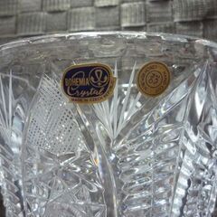 未使用保管品 BOHEMIA クリスタル フラワーベース 高さ24.5cm 箱付き 花びん 花器 札幌市東区 新道東店 の画像