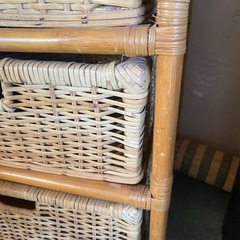 ラタン　収納　籐　家具　洗面　の画像