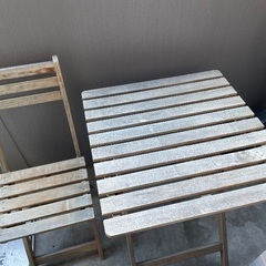 イケヤ購入　折りたたみイス&テーブルの画像
