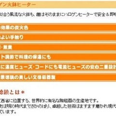 ハロゲン 火鉢の画像