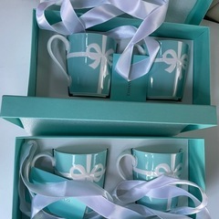 Tiffany マグカップブルー　箱付きリボン付き新品未使用の画像