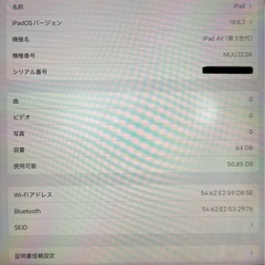 iPad Air（第3世代）ディスプレイ不具合有の画像