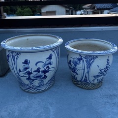 プランター　陶器2個セットの画像