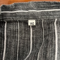 キズあり　甚平 ストライプ柄 グレー 140cmの画像