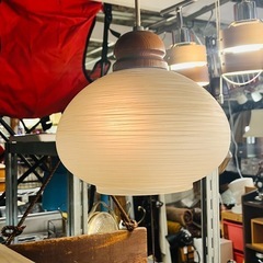 【武蔵小山店】配達可！　yamagiwa ヤマギワ レトロ ペンダントライト pendant light 糸巻きガラス glass シーリングライト ceiling light 吊り下げ照明 hanging lamp インテリア照明 interior lighting 照明器具 light fixture 昭和レトロ　の画像