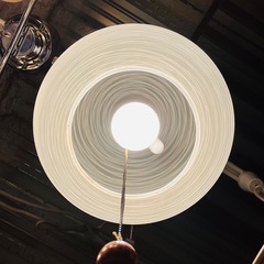 【武蔵小山店】配達可！　yamagiwa ヤマギワ レトロ ペンダントライト pendant light 糸巻きガラス glass シーリングライト ceiling light 吊り下げ照明 hanging lamp インテリア照明 interior lighting 照明器具 light fixture 昭和レトロ　の画像