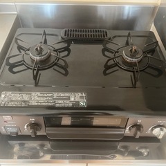 パロマ　左強火2口ガステーブル　56cm プロパンガス用の画像