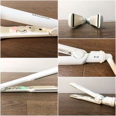 SALONIA ストレートアイロン SL-004SW I-ne 35mm ホワイト サロニア ヘアアイロン 簡単ダイヤル式120～230℃ セラミックコーティングの画像