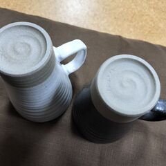 和陶器ビアカップ　ペア　美濃焼の画像