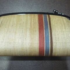 未使用保管品 掛川特産 手織葛布 ハンドバッグ 幅22.2cm がま口 外箱付き 葛布 郷土工芸品 こたけや 川出幸吉商店 札幌市東区 新道東店の画像