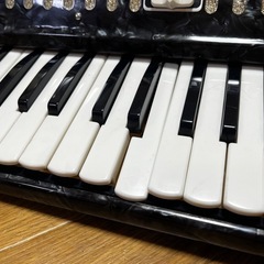ジャンク★YAMAHA アコーディオン B-32B ブラック ソフトケース付き 32鍵 鍵盤楽器の画像