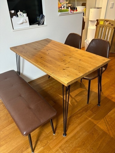 【お取引中】LOWYA ヴィンテージ　ダイニングテーブル　椅子　セット