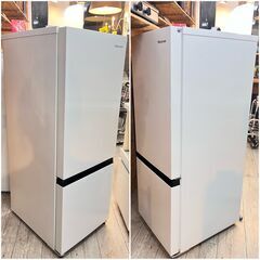 2024年製 冷蔵庫 2ドア 162L Hisense ハイセンス HR-D16F 耐熱トップテーブル フレッシュケース 2段式冷凍室 自動霜取り ★買取帝国 志木店の画像