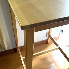 IKEA 木製バーテーブル BJÖRKUDDEN  ハイテーブル　バーチの画像