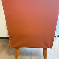 美品 ダイニングソファ 1人掛け ブラウン レザーの画像