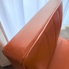 美品 ダイニングソファ 1人掛け ブラウン レザーの画像