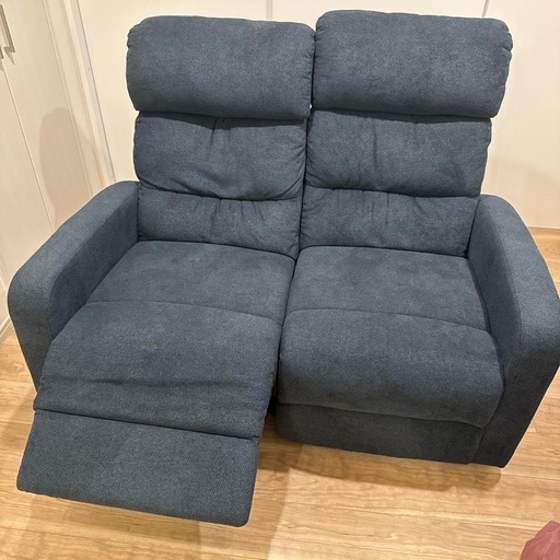 【最終 値下げ 12/25まで】電動リクライニングソファ ネイビー 電動リクライニングソファ ネイビー